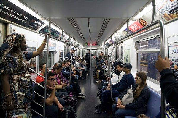 Subway riders in Manhattan